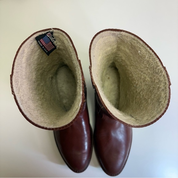 Lacrosse Men’s 8 Made In USA Cowboy Western Rubber Boots Red Vintage - Picture 10 of 10